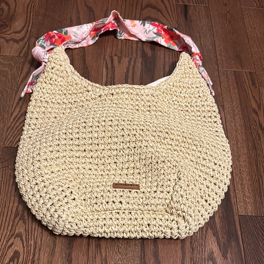 Spartina 449 Beige Woven Shoulder Bag